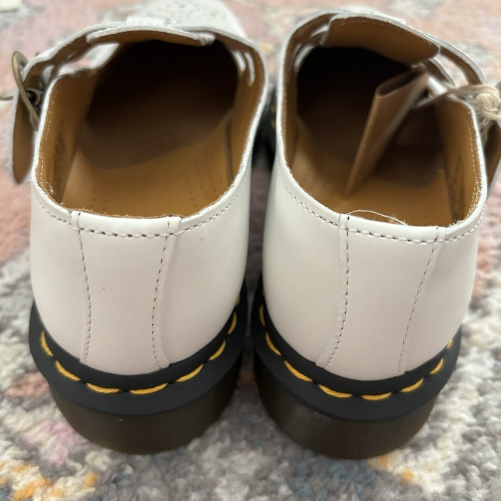 Dr Doc Martens 8065 Mary Jane White Virginia T-Strap Buckle Shoes Women 6 Chunky - Picture 6 of 10